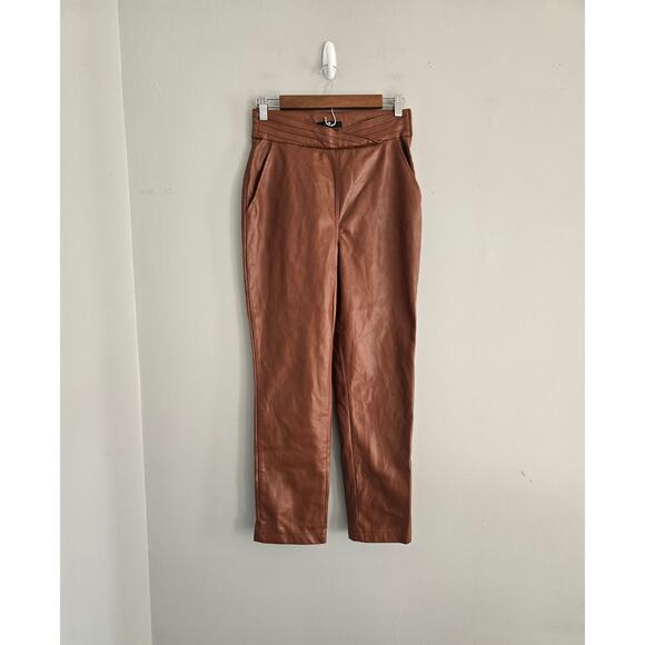 7 For All Mankind Brown Vegan Leather Pants Size 26 - Picture 4 of 4